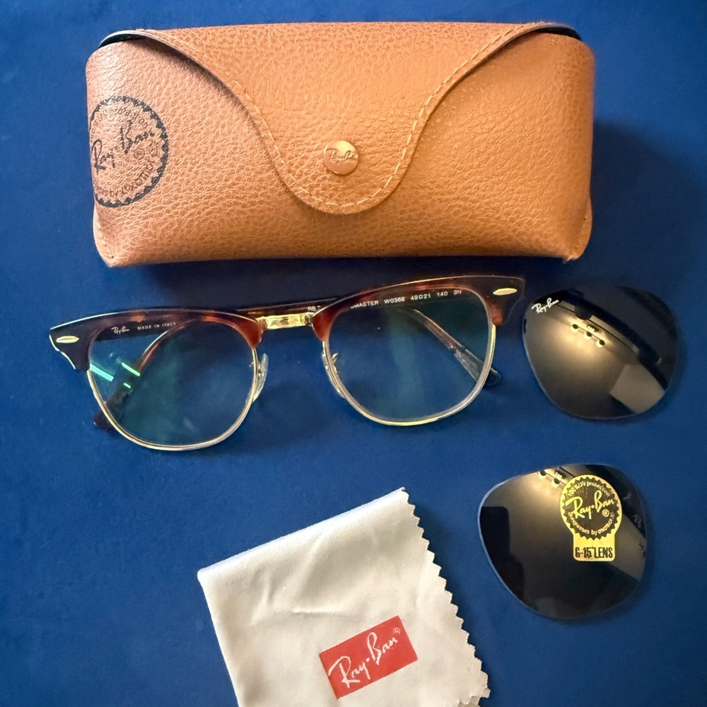 Ray-Ban Clubmaster Sunglasses with Brown Frame
